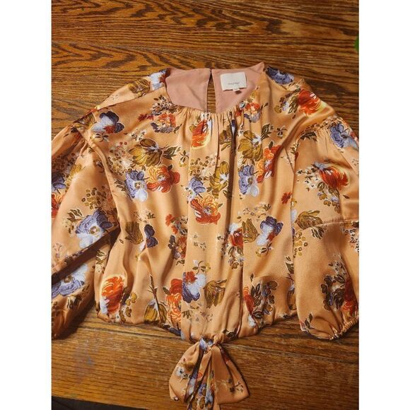 Cinq a Sept Cinq a Sept Pascale Silk Top Floral Pink Size Medium - Picture 2 of 4